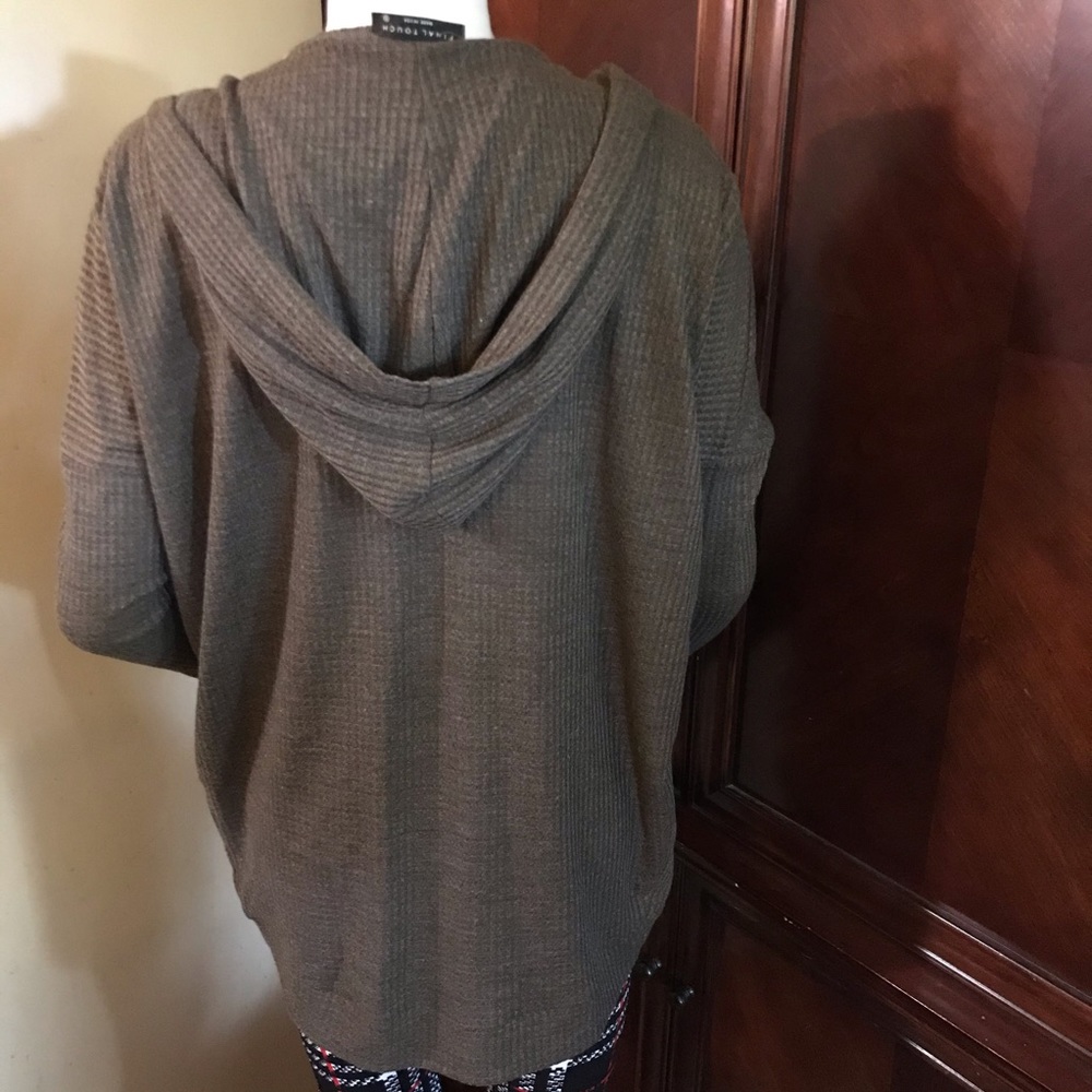 🆕 Final Touch Grayish Green Hooded Cardigan-Small - Picture 2 of 7